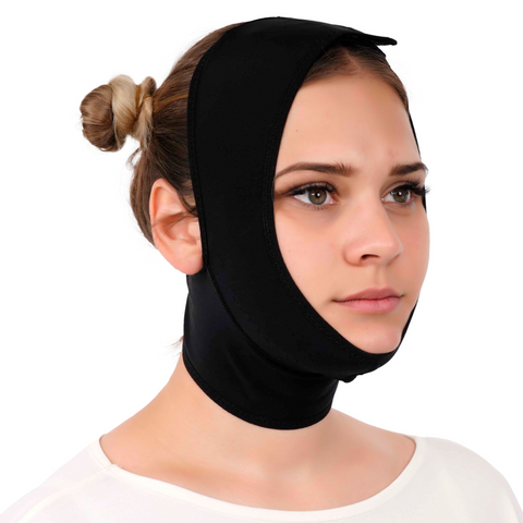 Neck and Chin Compression Garment - Black