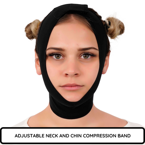Neck and Chin Compression Garment - Black